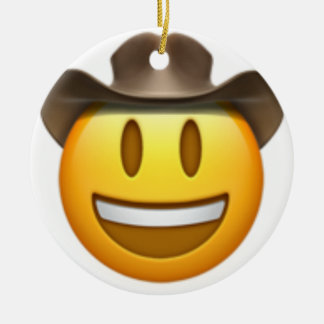 Cowboy emoji face keramisch ornament