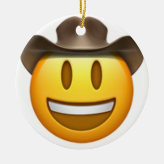 Cowboy emoji face keramisch ornament (Voorkant)