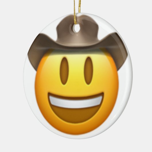 Cowboy emoji face keramisch ornament (Links)
