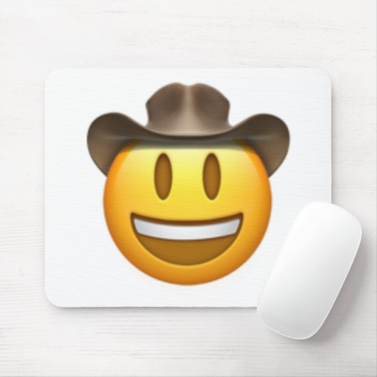 Cowboy emoji face muismat (Met muis)