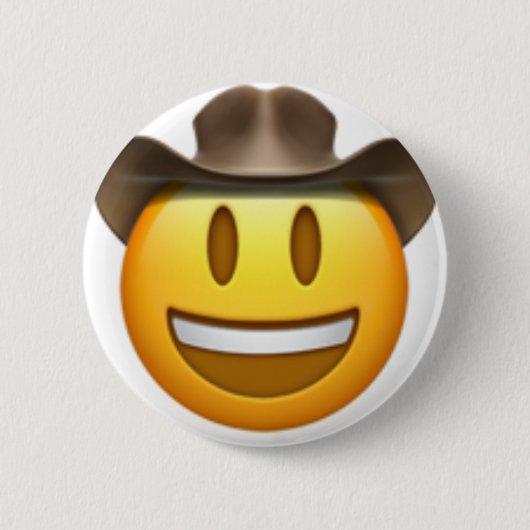Cowboy emoji face ronde button 5,7 cm (Voorkant)
