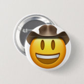 Cowboy emoji face ronde button 5,7 cm (Voorkant /achterkant)