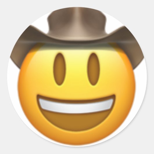 Cowboy emoji face ronde sticker (Voorkant)