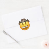 Cowboy emoji face ronde sticker (Envelop)
