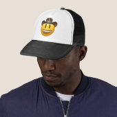 Cowboy emoji face trucker pet (In situ)