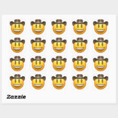 Cowboy emoji face vierkante sticker (Vel)