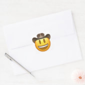 Cowboy emoji face vierkante sticker (Envelop)