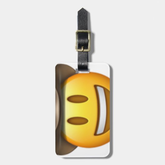 Cowboy emoji gezicht bagagelabel (Voorkant verticaal)