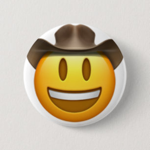 Cowboy-emoji Ronde Button 5,7 Cm