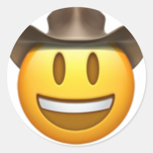 Cowboy-emoji Ronde Sticker