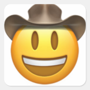 Cowboy-emoji Vierkante Sticker