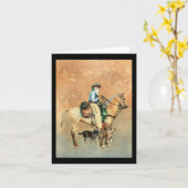 Cowboy en Appaloosa Birthday Card Kaart (Gele Bloem)