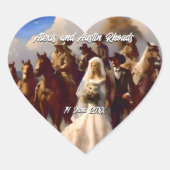 Cowboy en bruid Outdoor bruiloft Hart Sticker (Voorkant)