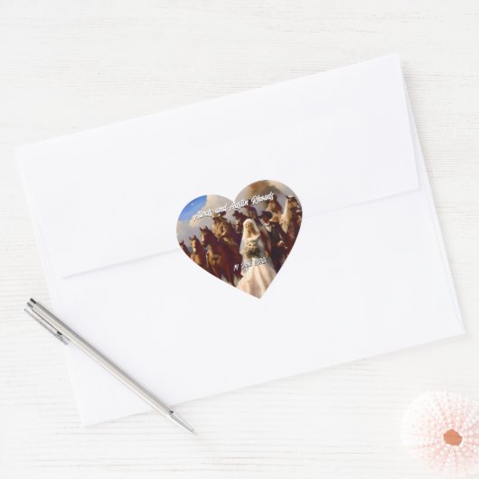 Cowboy en bruid Outdoor bruiloft Hart Sticker (Envelop)