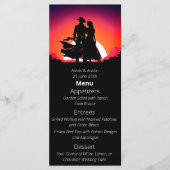 Cowboy en bruid Sundown Westerne stijl bruiloft Menu (Voorkant)