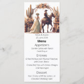 Cowboy en bruid Westerne stijl bruiloft Menu (Voorkant)