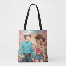 cowboy en cowgirl anime stijl
