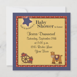 Cowboy en Cowgirl Baby shower met marine Kaart