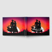 Cowboy en Cowgirl bij Sundown Bruiloft Gastenboek (Volledig)