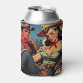  cowboy en cowgirl blikjeskoeler (Blikje Voorkant)