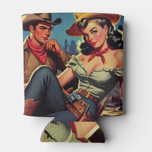  cowboy en cowgirl blikjeskoeler (Achterkant)