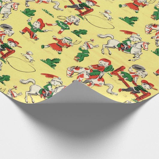  cowboy- en cowgirl Gift Wrapping Paper Cadeaupapier (Hoek)