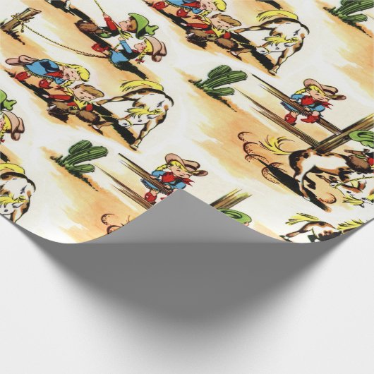  cowboy- en cowgirl Gift Wrapping Paper Cadeaupapier (Hoek)