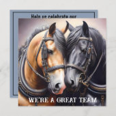 Cowboy en Cowgirl Groot Team Jubileum Kaart (Voorkant / Achterkant)