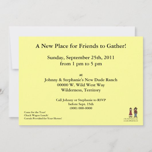 Cowboy en Cowgirl Housewarming - Western Kaart (Achterkant)