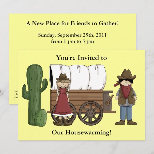 Cowboy en Cowgirl Housewarming - Western Kaart (Voorkant / Achterkant)