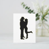 Cowboy en Cowgirl in Love Silhouette Briefkaart (Staand voorkant)