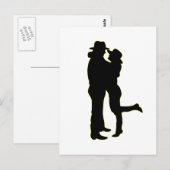 Cowboy en Cowgirl in Love Silhouette Briefkaart (Voorkant / Achterkant)