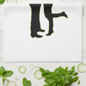 Cowboy en Cowgirl in Love Silhouette Theedoek (Gevouwen)