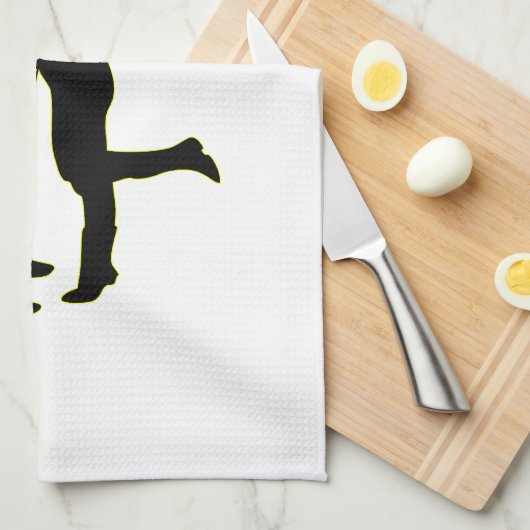 Cowboy en Cowgirl in Love Silhouette Theedoek (Quarter Fold)