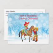 Cowboy en Cowgirl Kerstmis Briefkaart (Voorkant / Achterkant)