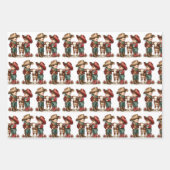 Cowboy en Cowgirl Kinder kerstdagen Inpakpapier Vel (Voorkant 3)