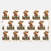Cowboy en Cowgirl Kinder kerstdagen Inpakpapier Vel (Voorkant)