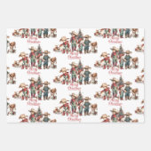 Cowboy en Cowgirl Kinder kerstdagen Inpakpapier Vel (Voorkant 3)