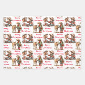 Cowboy en Cowgirl Kinder kerstdagen Inpakpapier Vel (Voorkant 2)