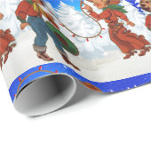 Cowboy en Cowgirl Kinderen met touwverlichting Cadeaupapier (Rol Hoek)