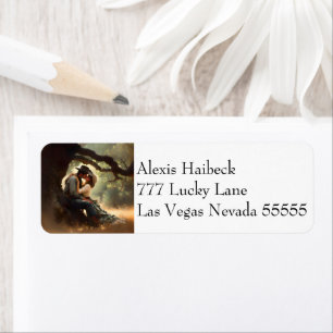 Cowboy en cowgirl kussen bruiloft etiket