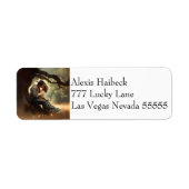 Cowboy en cowgirl kussen bruiloft etiket (Voorkant)