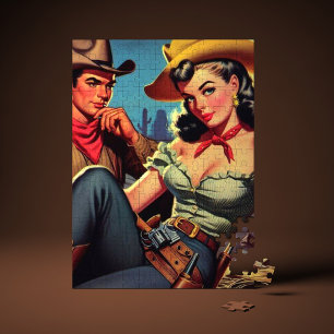  cowboy en cowgirl legpuzzel