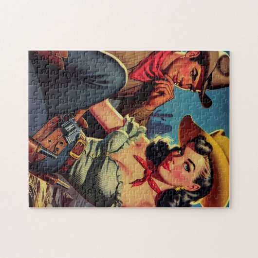 cowboy en cowgirl legpuzzel (Horizontaal)