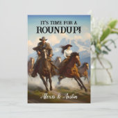 Cowboy en Cowgirl Round Up Kaart (Staand voorkant)