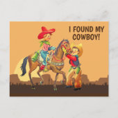 Cowboy en Cowgirl Save the Date Briefkaart (Voorkant)