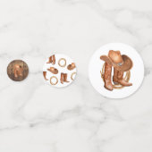 Cowboy en Cowgirl Theme Party Confetti (Achterkanten)
