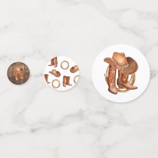 Cowboy en Cowgirl Theme Party Confetti (Achterkanten)