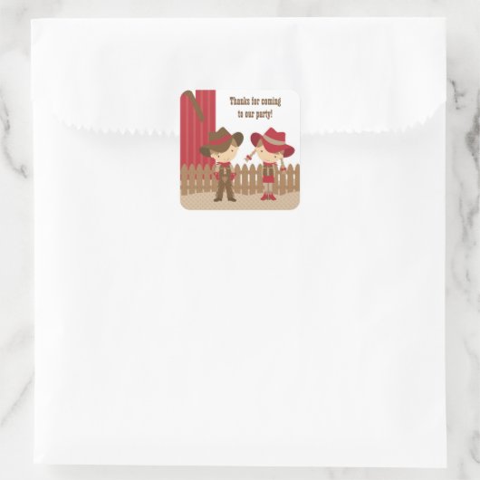 Cowboy en Cowgirl Verjaardag Stickers (Tas)