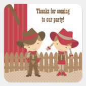Cowboy en Cowgirl Verjaardag Stickers (Voorkant)